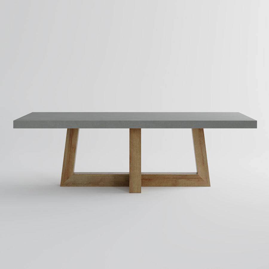 Outdoor GFRC Timbercross Concrete Dinner Table Wholesale