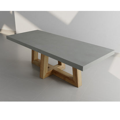 Outdoor GFRC Timbercross Concrete Dinner Table Wholesale